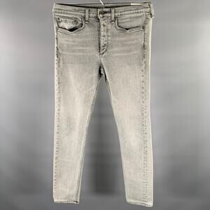 RAG & BONE Size 31 Grey Wash Cotton Blend Skinny Jeans